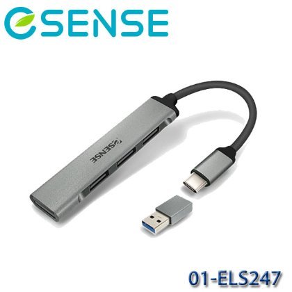 【MR3C】含稅附發票 eSENSE 逸盛 01-ELS247 Type-C 鋁合金 4埠USB HUB 集線器