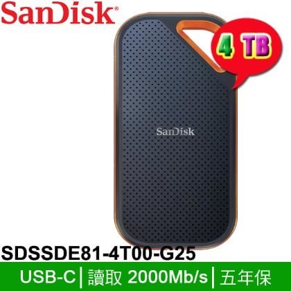 【MR3C】詢問貨況 含稅公司貨 SanDisk E81 4TB Extreme PRO V2 外接式 SSD 固態硬碟