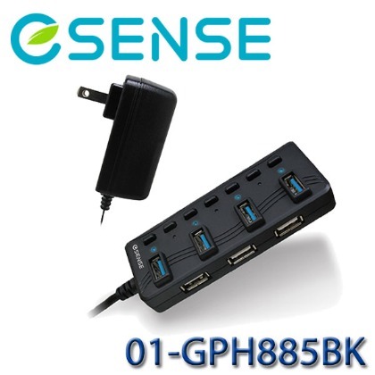 【MR3C】含稅 eSENSE GPH885BK GPH885 擴充專家 USB3.0 7-Port Hub 附變壓器