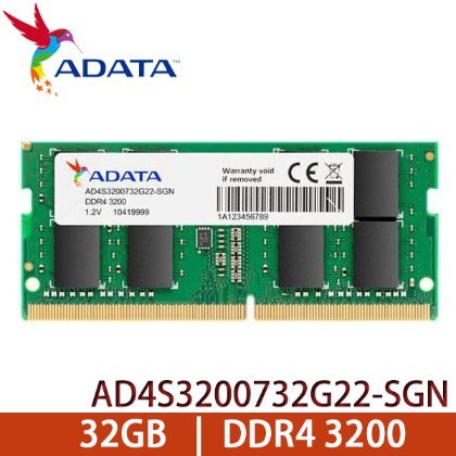 【MR3C】含稅 ADATA 威剛 32GB DDR4 3200 筆記型 筆電 記憶體 AD4S3200732G22-SGN