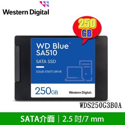 【MR3C】含稅 WD 藍標 SA510 250GB 250G SATA SSD固態硬碟 (WDS250G3B0A)