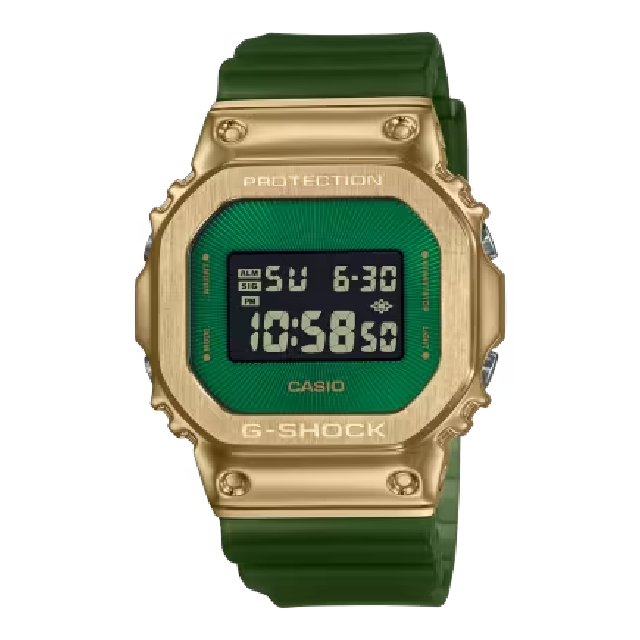 CASIO卡西歐 5600 系列 GM-5600CL-3 沙漠荒野離子電鍍金屬時尚潮流腕錶 低奢綠 43.2mm