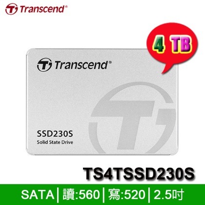 【MR3C】含稅 創見 SSD230S 4TB 4T SATA SSD 固態 硬碟 (TS4TSSD230S)
