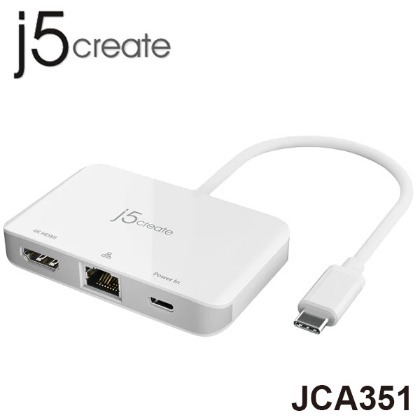 【MR3C】含稅附發票 j5 create JCA351 USB-C HDMI 網路充電三合一轉接器