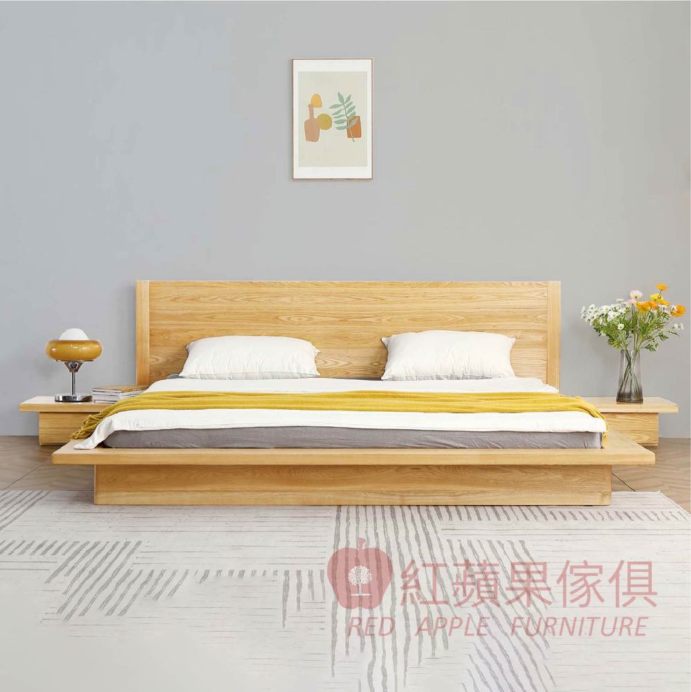 [紅蘋果傢俱] 橡木系列 POKQ 素木床 實木床 床架 實木床架 雙人床 雙人加大床 北歐風 實木