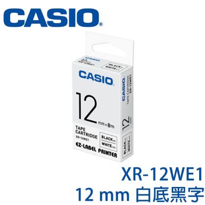 【MR3C】含稅附發票 CASIO卡西歐 12mm XR-12WE1 白底黑字 原廠標籤機色帶