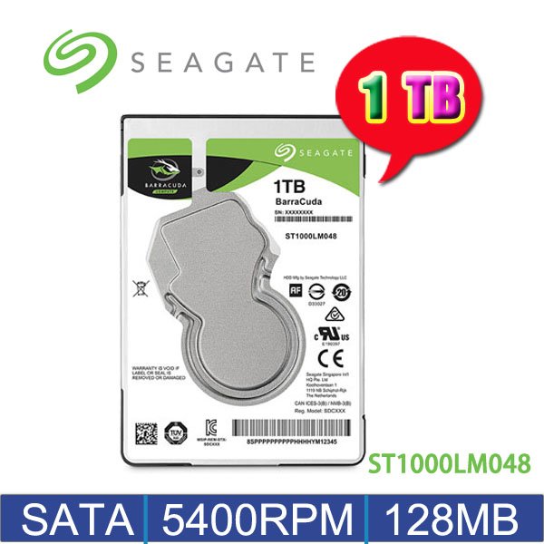 【MR3C】含稅 SEAGATE 1TB 1T ST1000LM048 BarraCuda 新梭魚 筆電 2.5吋 硬碟