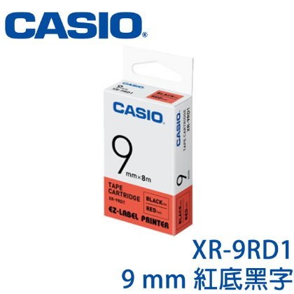 【MR3C】含稅附發票 CASIO卡西歐 9mm XR-9RD1 紅底黑字 原廠標籤機色帶
