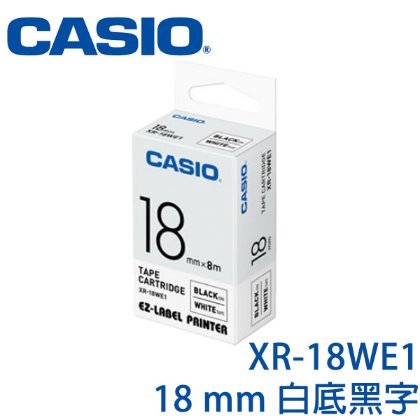 【MR3C】含稅附發票 CASIO卡西歐 18mm XR-18WE1 白底黑字 原廠標籤機色帶