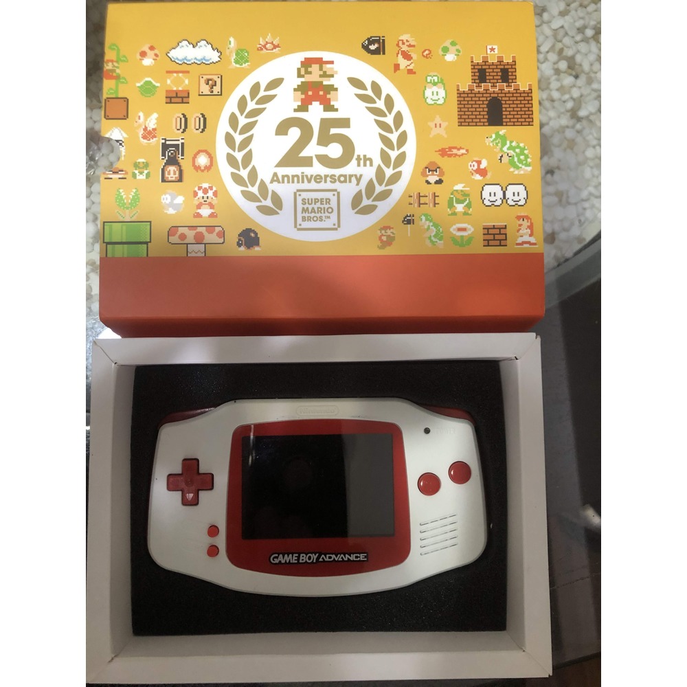 土城可面交GBA 盒裝掌上型電玩限定版主機25周年瑪莉歐魔改版 Game Boy Advance限定任天堂主機9成5新