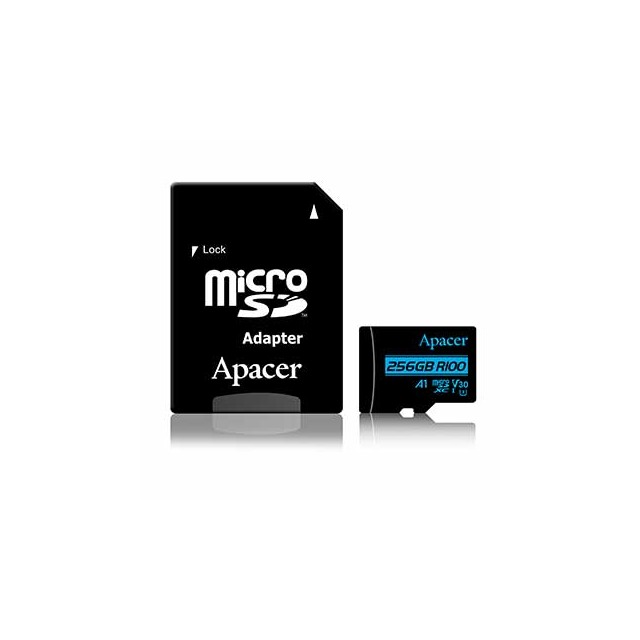 Apacer 256GB MicroSDXC UHS-I U3 V30 4K含轉卡 ( AP256GMCSX10U7-R )