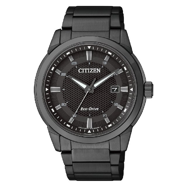 CITIZEN 星辰 BM7145-51E 光動能 都會紳士全黑不鏽鋼腕錶 40.0mm