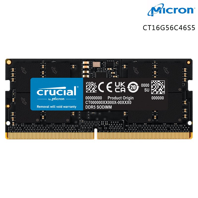 MICRON 美光 Crucial 16GB DDR5-5600 SODIMM 筆記型記憶體 CT16G56C46S5 /紐頓e世界