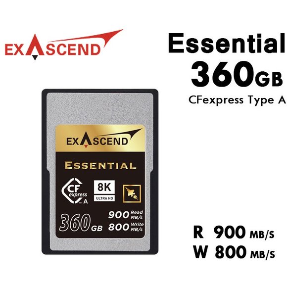 【震博攝影】Exascend ESSENTIAL CFexpress Type A記憶卡 360GB(加贈日本製CFA專用記憶卡儲存盒)適用於A1 / FX3