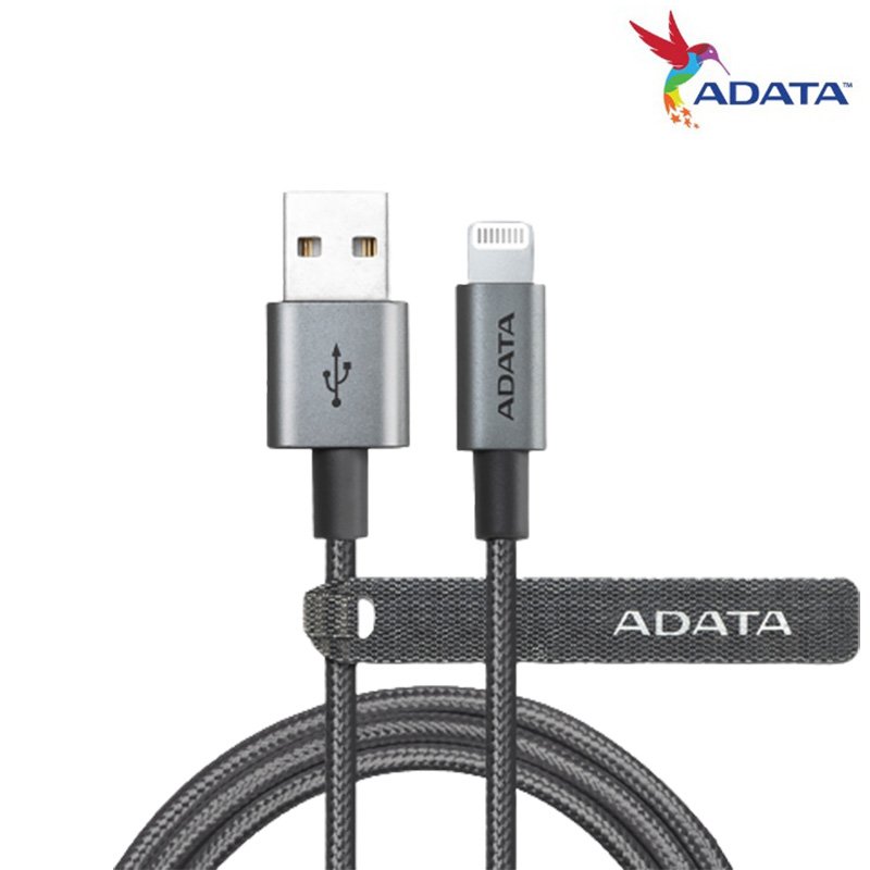 ADATA 威剛 MFI認證 USB to Lightning 1M 快充充電線 傳輸線 鈦灰色 /紐頓e世界