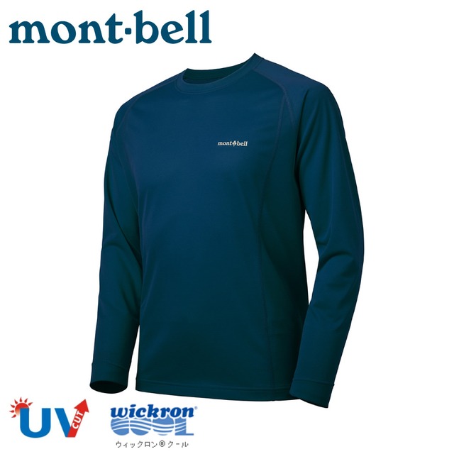 【Mont-Bell 日本 男 COOL L/S 排汗長袖T恤《海軍藍》】1114629/長袖排汗衣/排汗T恤/薄長袖