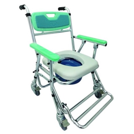 富士康鋁合金便器椅洗澡椅(可收合附輪)FZK4542便盆椅-沐浴椅-便盆椅沐浴椅FZK-4542