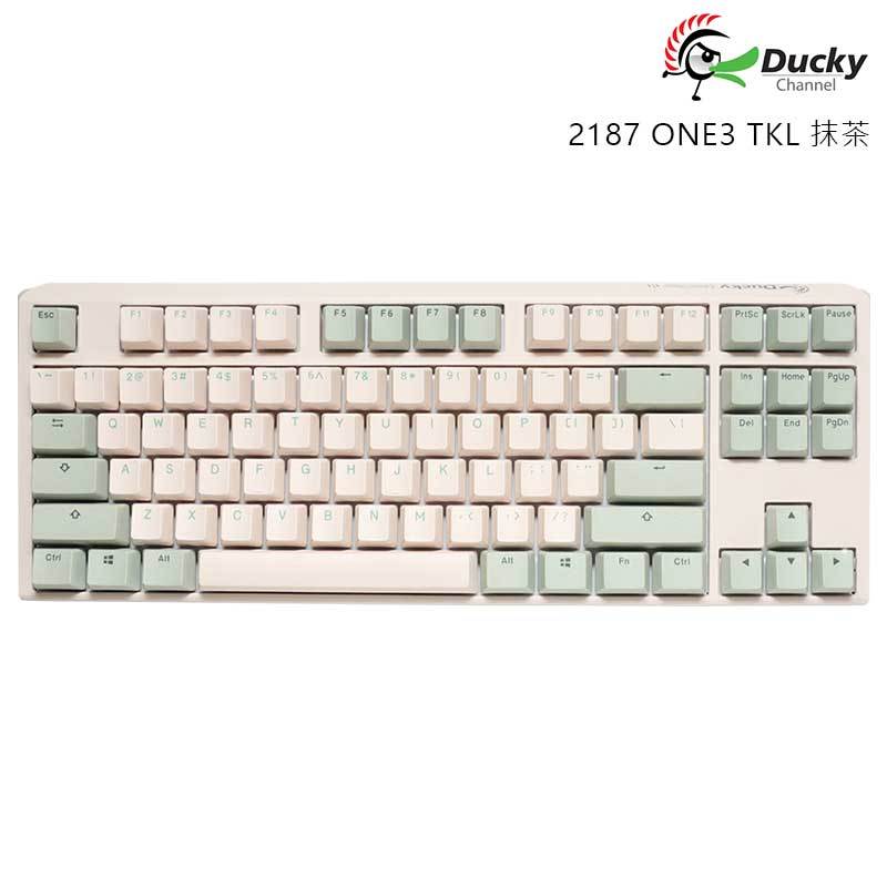 DUCKY 創傑 DKON2187 ONE3 抹茶 87鍵 中文 機械鍵盤 綠帽 米綠蓋 靜音紅軸 銀軸