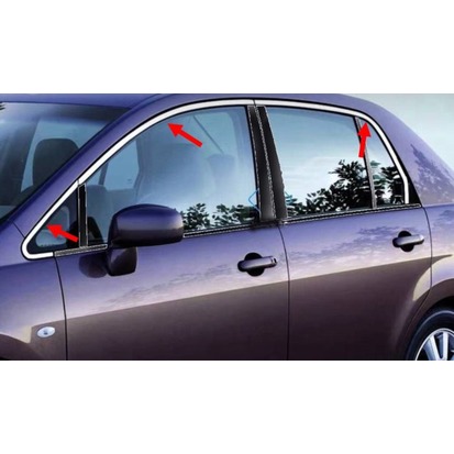 【車王汽車精品百貨】日產 NISSAN TIIDA 前三角+上窗飾條 車身飾條 車窗飾條