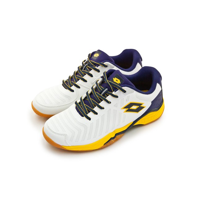【LOTTO】專業透氣羽球鞋 APOLLO 3 阿波羅系列 白藍黃 6734 男