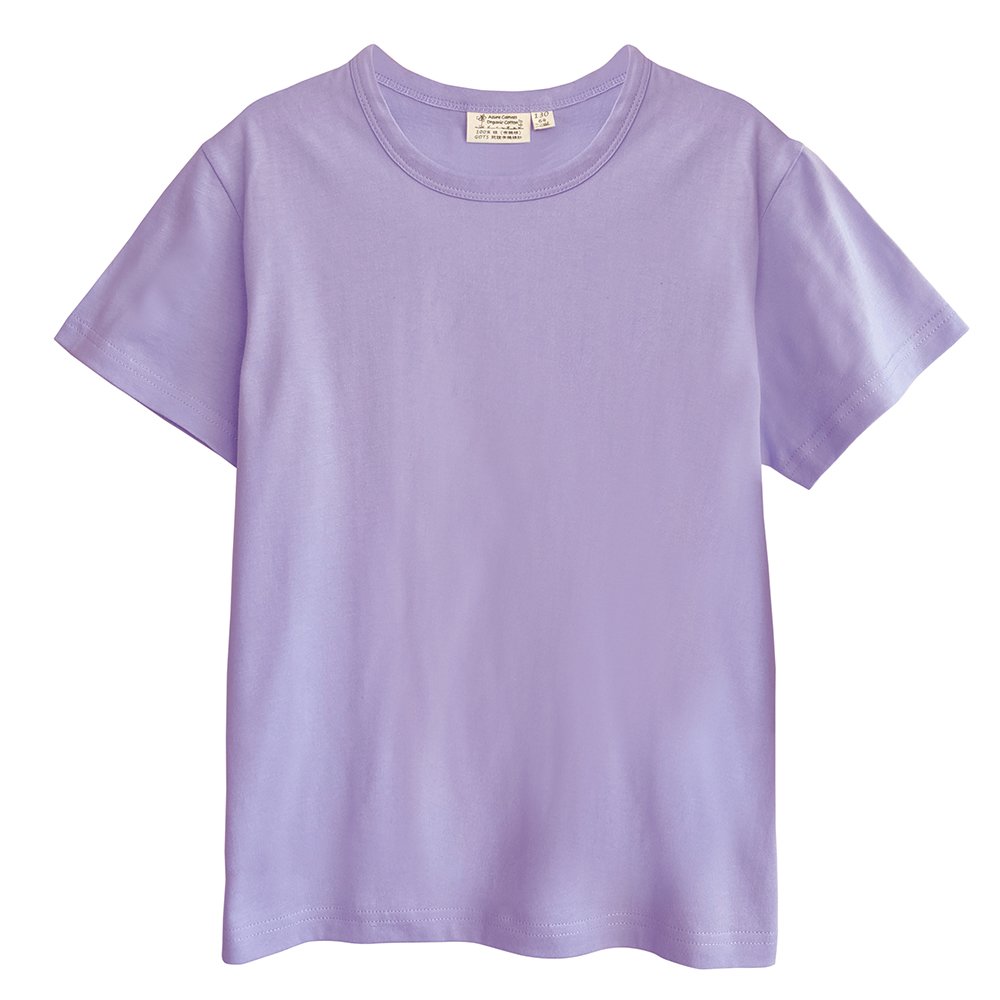 有機埃及棉大童BD薄短T-薰衣紫150~160cm純棉短袖上衣 藍天畫布有機棉