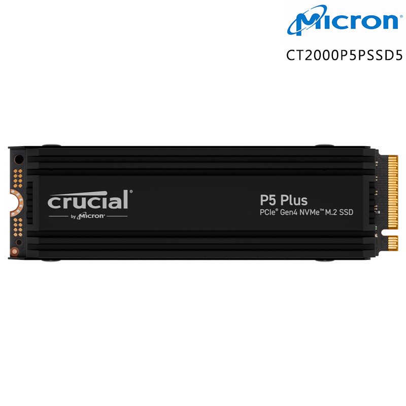 MICRON 美光 Crucial P5 PLUS 2TB NVMe M.2 PCIe Gen4x4 SSD 固態硬碟 含散熱片 五年保固 CT2000P5PSSD5