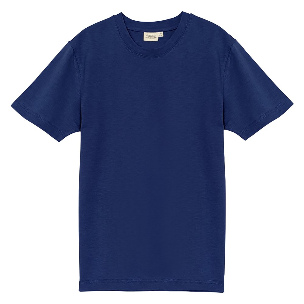 有機棉中性竹節修身短T-景泰藍M~XL純棉短袖上衣 藍天畫布有機棉