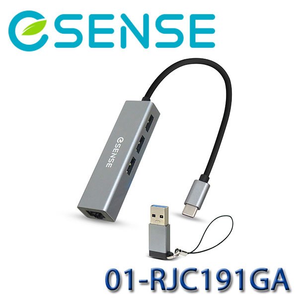 【MR3C】含稅 eSENSE逸盛 01-RJC191GA RJC191 Type-C轉RJ45+USB3.0 HUB轉接器
