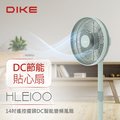 DIKE 14吋遙控擺頭DC智能變頻風扇(綠色) HLE100GN