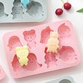 廚房餐廚烘焙料理小幫手▲6連萬聖可愛幽靈造型矽膠蛋糕模餅乾翻糖軟糖布丁果凍巧克力冰塊模-草莓粉
