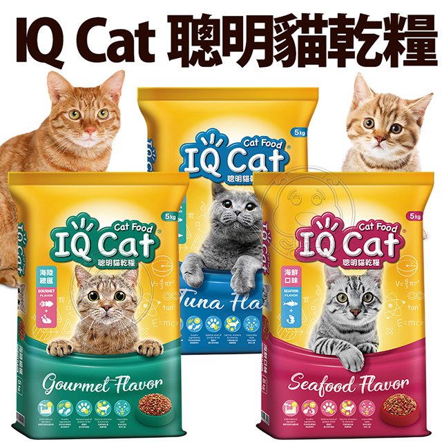 此商品48小時內快速出貨》IQ CAT 聰明貓乾糧5kg 鮪魚/海鮮/海陸 貓飼料 貓糧(限宅配)