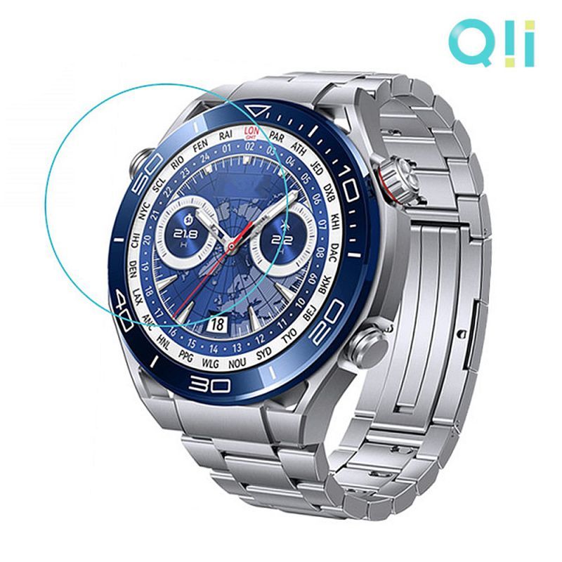 【預購】手錶保護貼 Qii HUAWEI Watch Ultimate 玻璃貼 (兩片裝)【容毅】