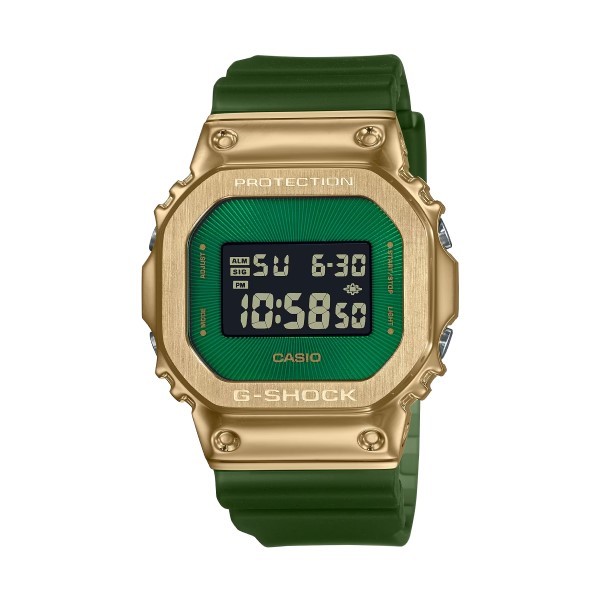 【CASIO G-SHOCK】沙漠景觀金屬潮流方形數位運動腕錶-祖母綠/GM-5600CL-3/台灣總代理公司貨享一年保固