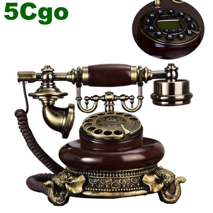 5Cgo轉盤撥號-歐式時尚仿古電話機復古旋轉/按鍵撥號固定電話座機t8938524319台灣電話線可用
