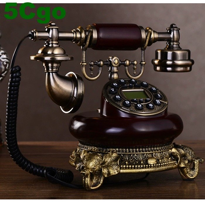 5Cgo按鍵撥號-歐式時尚仿古電話機復古旋轉/按鍵固定電話座機t8938524319台灣電話線可用