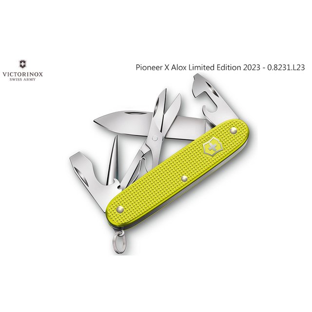 Victorinox Pioneer X Alox Limited Edition 2023年螢光黃鋁柄 9用中型限量瑞士刀-0.8231.L23