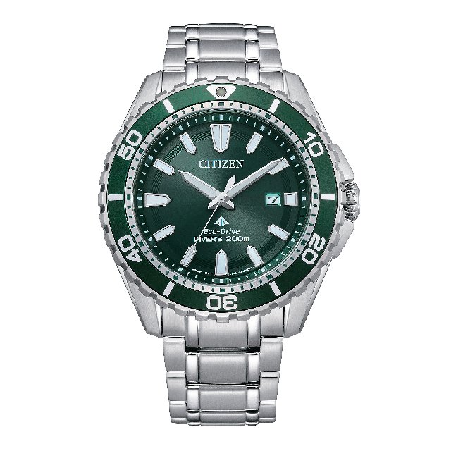 CITIZEN 星辰錶PROMASTER BN0199-53X 綠面光動能潛水時尚腕錶 44.5mm