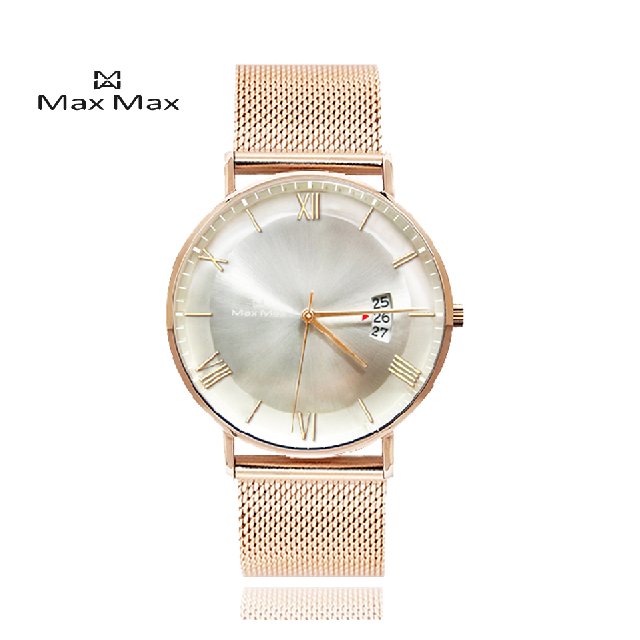 Max Max MAS7029-6 時尚簡約米蘭帶時尚腕錶 氣質白 39mm