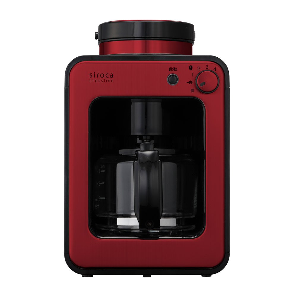 公司貨現貨【日本Siroca】一鍵全自動研磨悶蒸自動保溫咖啡機-紅色SC-A1210 不鏽鋼濾網 美式滴煮咖啡自動清洗
