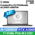 MSI CreatorPro Z17HXStudio A13VKT-096TW (i9-13950HX/32G/RTX A3000-8G/1T SSD/W11P/QHD+/17)