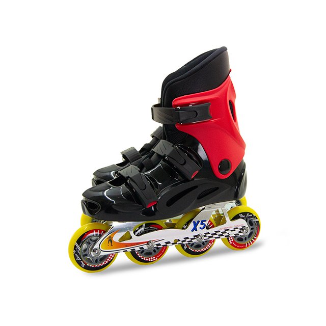 【D.L.D 多輪多】鋁合金底座 專業競速直排輪 溜冰鞋 黑紅 X5