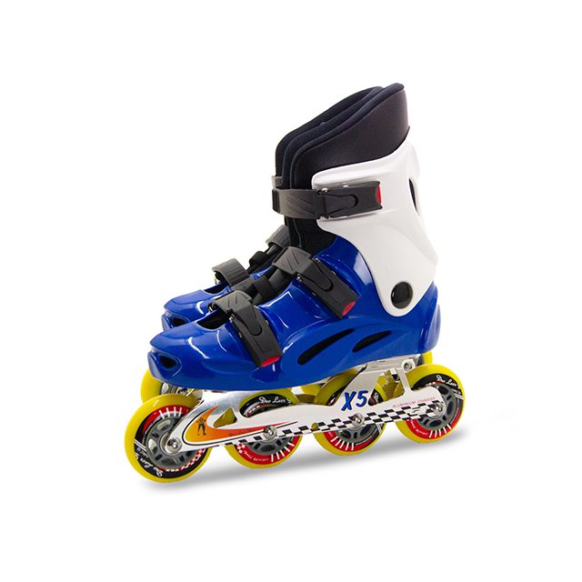 【D.L.D 多輪多】鋁合金底座 專業競速直排輪 溜冰鞋 藍白 X5