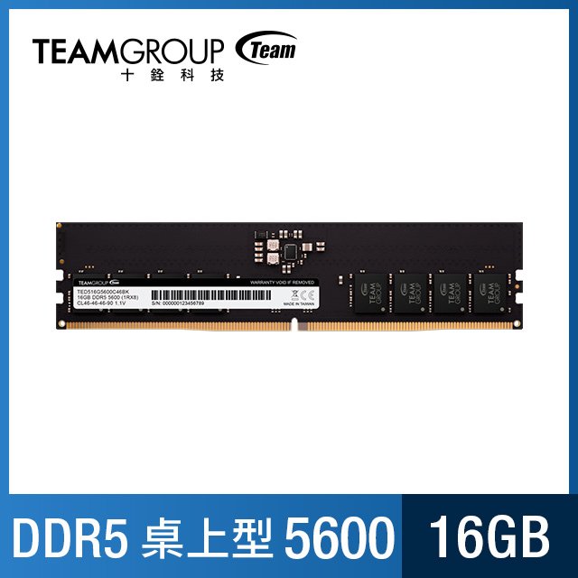 TEAM十銓 ELITE LO-DIMM DDR5-5600 16GB PC ( TED516G5600C4601 ) 記憶體