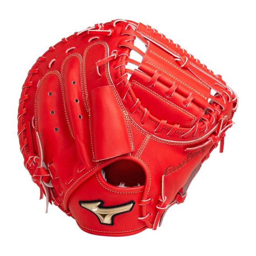 「野球魂」--特價！「MIZUNO」【GLOBAL ELITE GA】等級少年用軟式棒球手套（捕手，1AJCB26000，70蘿蔔紅色）附手套袋，for小五～中二