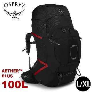 【OSPREY 美國 男 Aether Plus 100L 專業登山背包《黑L/XL》】自助旅行/雙肩背包/行李背包