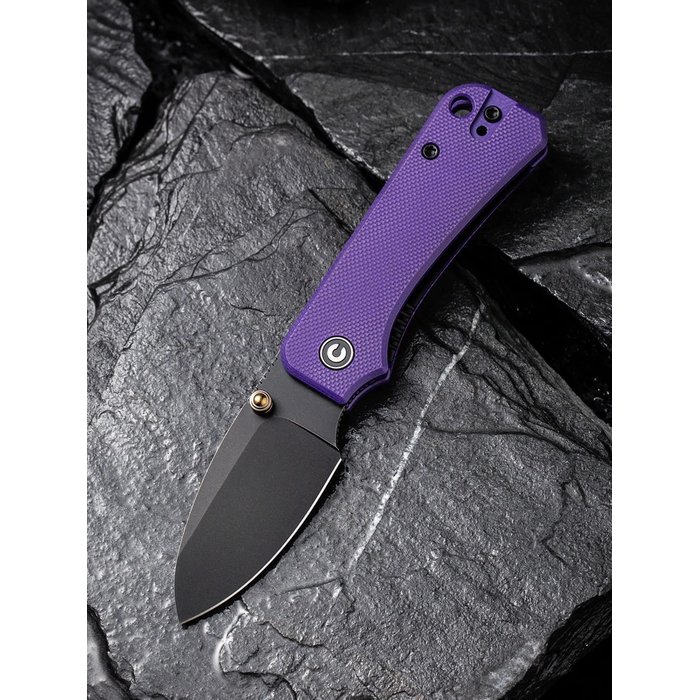 We Knife/Civivi Baby Banter紫G10柄黑石洗刃折刀 -WEKNIFE C19068S-4
