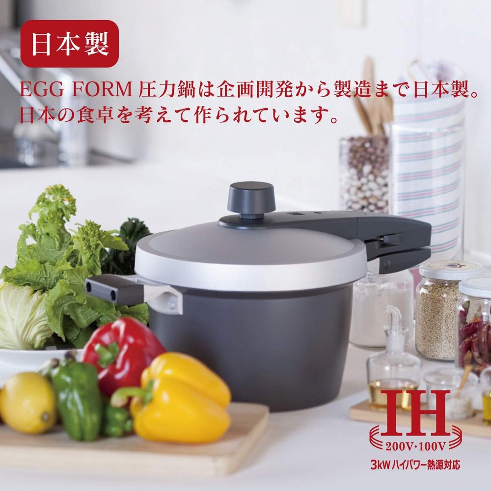 日本公司貨 北陸 EGG FORM 壓力 3L 日本製 鋁鍋 不沾鍋 快煮鍋 輕量 耐熱塗層 電磁爐可用