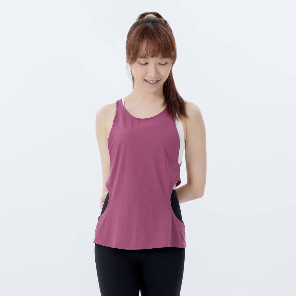 【NAMASTE】Verna 後交叉顯瘦罩衫 - 深粉紫 - 130706
