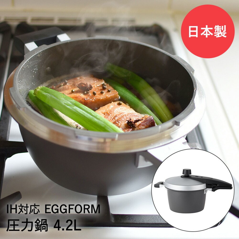 日本公司貨 北陸 EGG FORM 壓力鍋 4.2L 日本製 鋁鍋 不沾鍋 快煮鍋 輕量 耐熱塗層 電磁爐可用