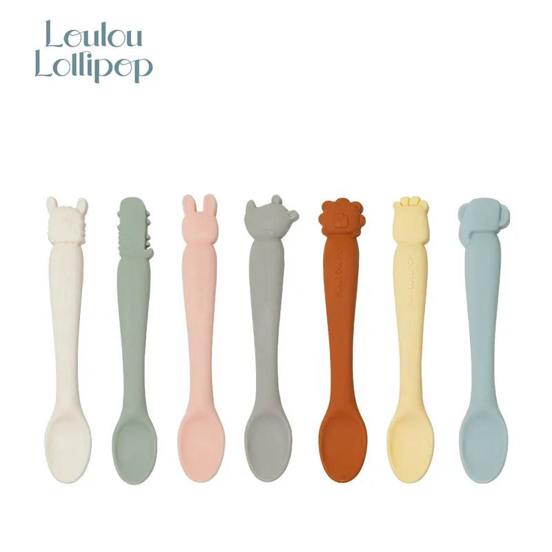 加拿大 Loulou Lollipop 動物造型矽膠餵食湯匙-多款可選 /兒童餐具